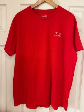 AsicsTiger Red Pocket T-Shirt Graphic Tiger Logo, Running Sports Casual 2XL NWOT